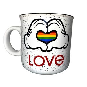 Mickey Mouse Heart Hands Rainbow Pride Love Mug